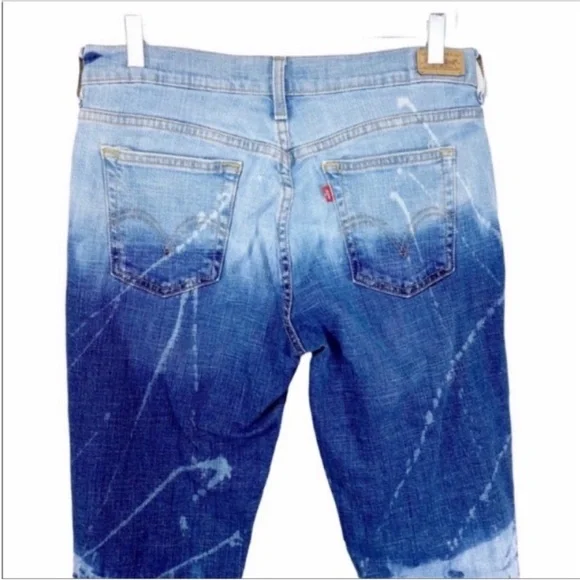 LEVI’S 515 bleached splattered tie dye jeans 8 - Picture 3 of 8